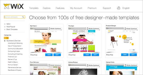 Wix themes for free