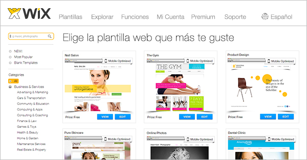 Plantillas web | Plantillas web gratis | Wix