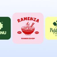 Three YouTube channel logo templates, including logos for a golf championship, a running club, and a sports team.