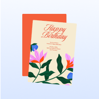 A floral-themed birthday invitation template.